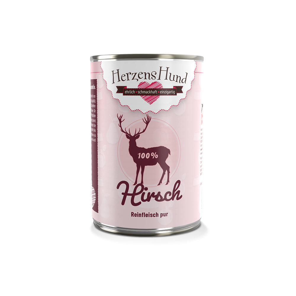 HerzensHund Hirsch Reinfleisch pur für Hunde