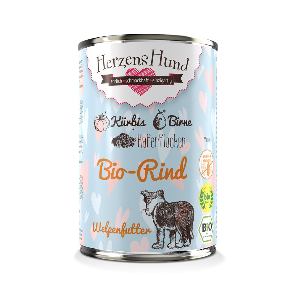 HerzensHund Bio-Rind mit Bio-Kürbis - Welpe für Hunde