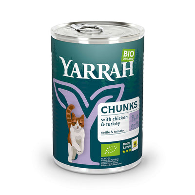 Yarrah Bio Katze Dose Bröckchen Huhn & Truthahn 12×405g