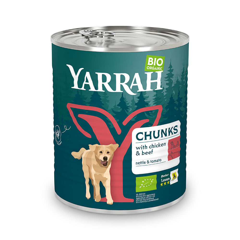 Yarrah Bio Hund Dose Bröckchen Huhn mit Rind