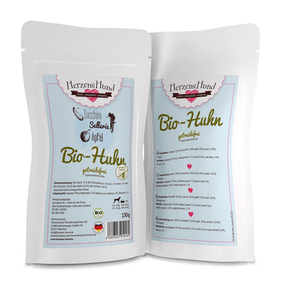 HerzensHund Bio-Huhn mit Bio-Zucchini - getreidefrei für Hunde