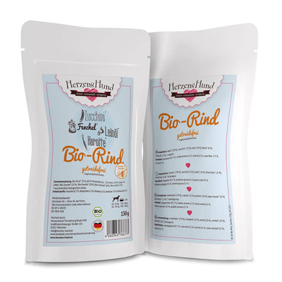 HerzensHund Bio-Rind mit Bio-Zucchini - getreidefrei- für Hunde