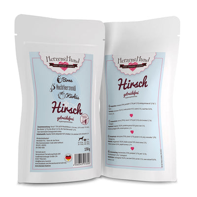 HerzensHund Hirsch mit Kürbis - getreidefrei für Hunde