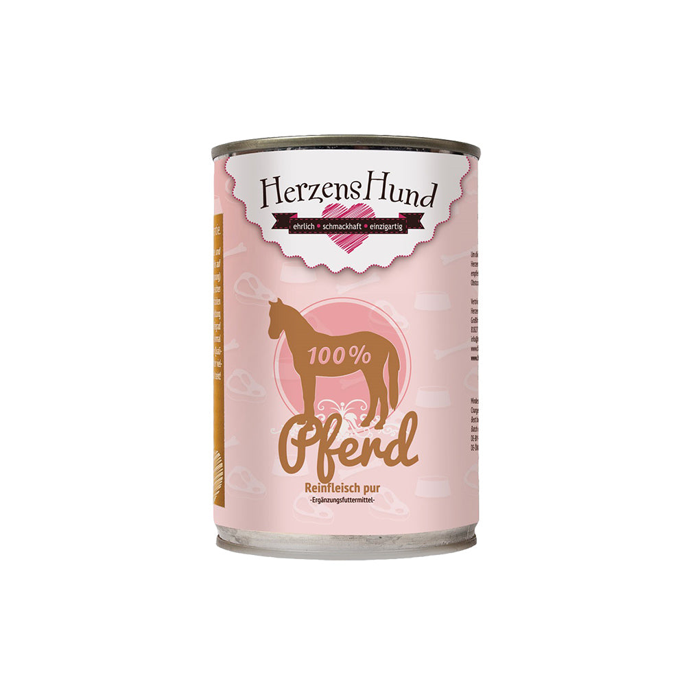 HerzensHund Pferd Reinfleisch pur - Nicht-bio für Hunde 12 x 400g