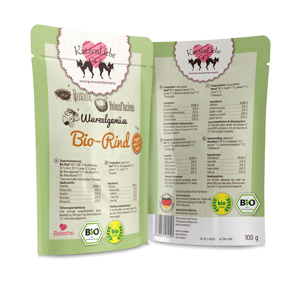 CatLove Organic Beef with Organic Root Vegetables for Cats