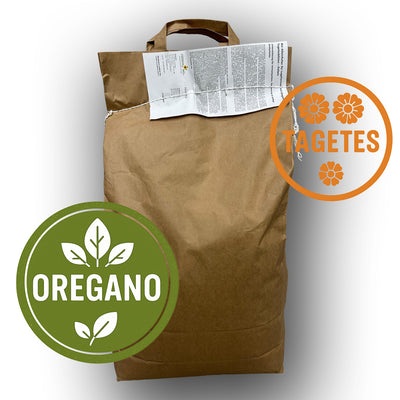 Bio Hühnerfutter mit Oregano & Tagetesblüten für Legehennen – BioPiepFood, 10 kg - BioTierFutter Onlineshop