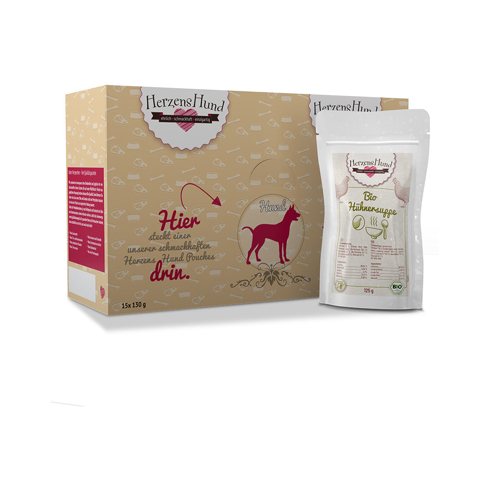 HerzensHund Bio-Hühnersuppe für Hunde 18x125g