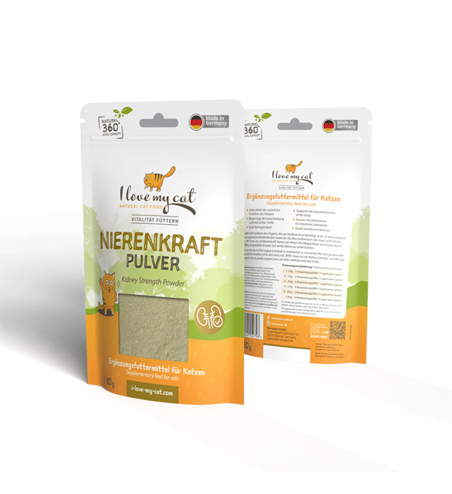 I love my cat Ergänzungsfuttermittel für Katzen – Nierenkraft Pulver mit Birkenblättern und Brennnessel