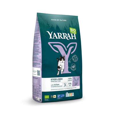Yarrah Bio Katze Trockenfutter weizenfrei für sterilisierte Katze Huhn & Fisch