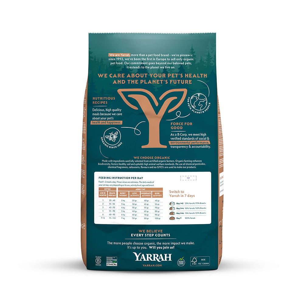 Yarrah Bio Katze Trockenfutter weizenfrei Huhn & Fisch (MSC) – auch für Kätzchen