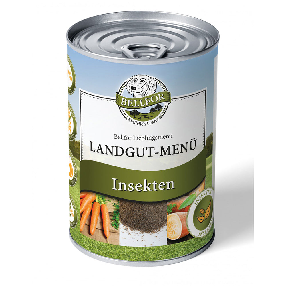 Bellfor Hundefutter Nass mit Insekten Landgut-Menü