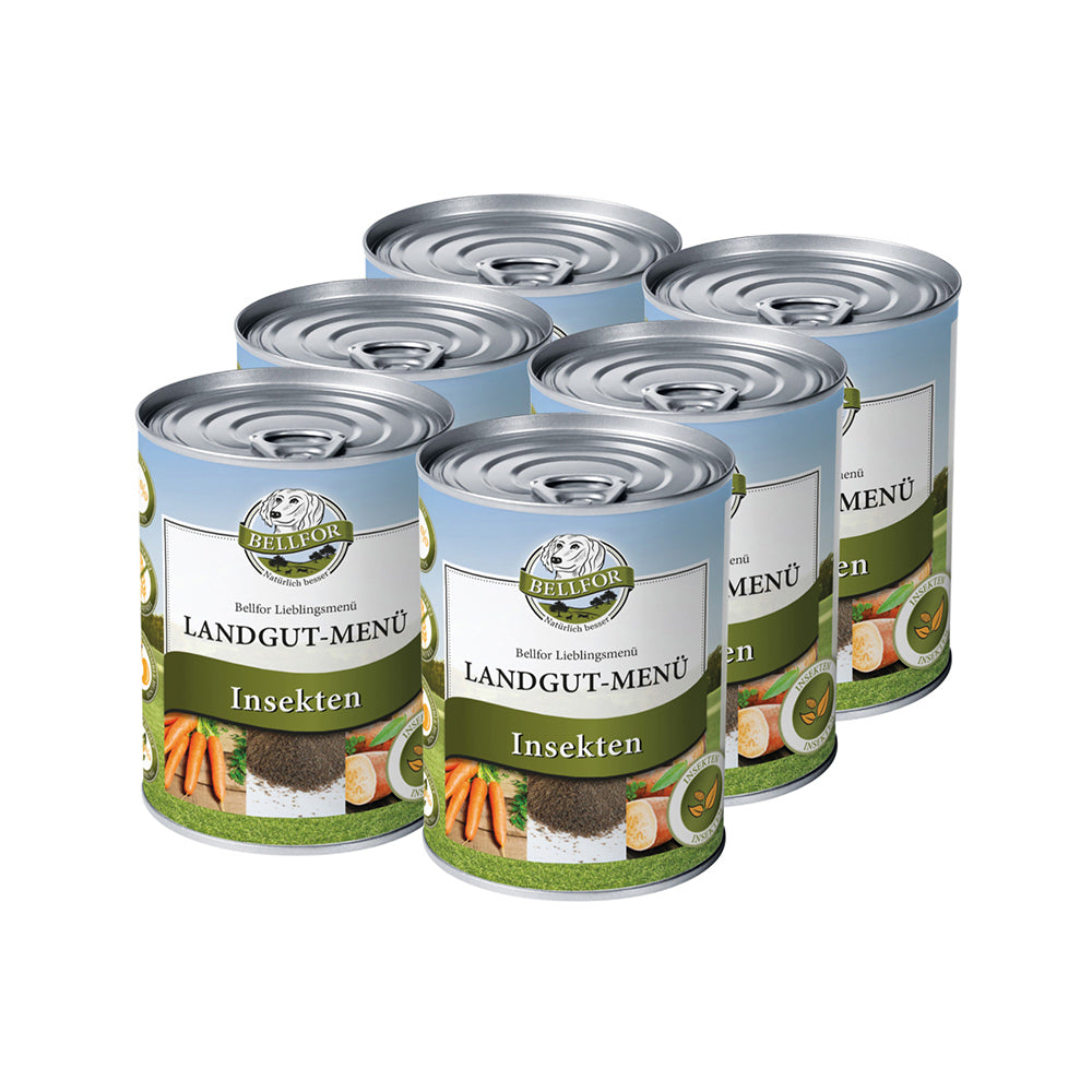 Bellfor Hundefutter Nass mit Insekten Landgut-Menü