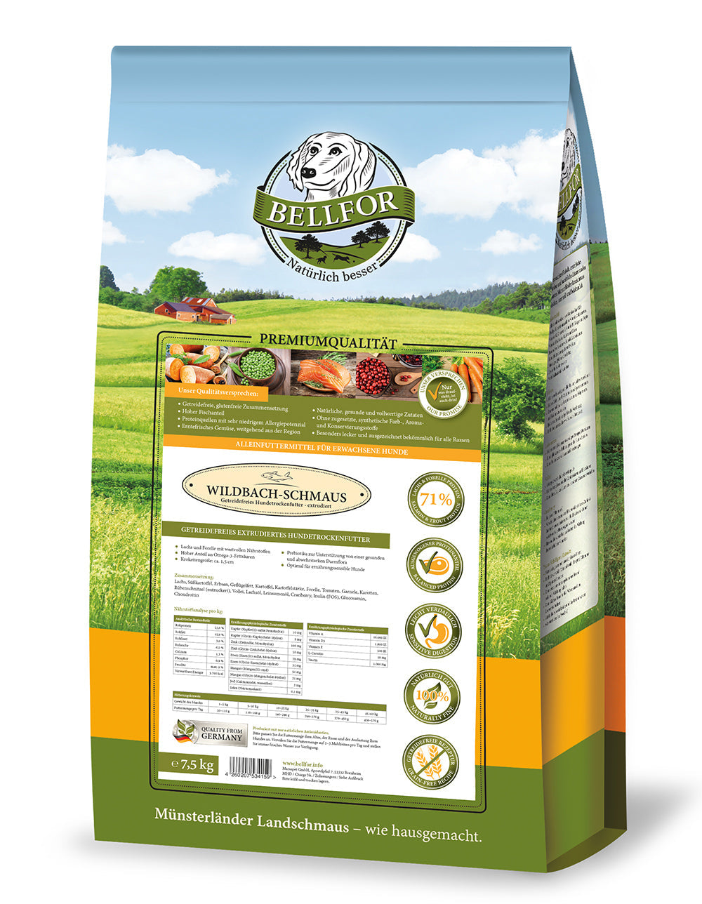 Bellfor Trockenfutter mit Wildlachs Wildbach-Schmaus