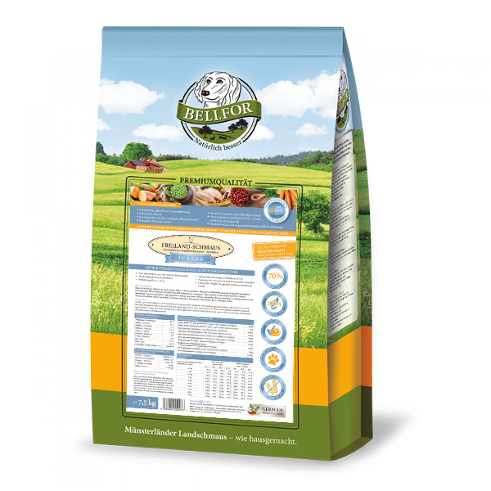Bellfor Trockenfutter für Welpen Freiland-Schmaus Junior