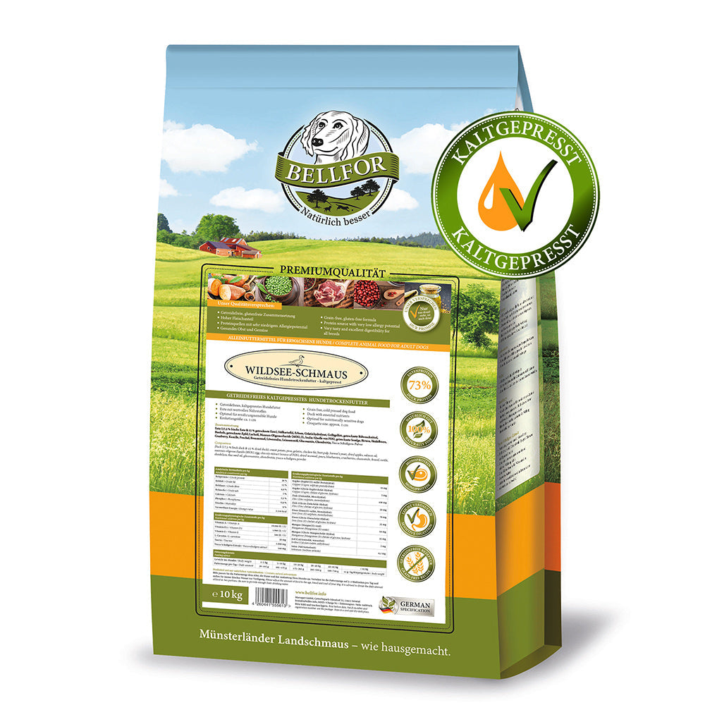 Bellfor Getreidefreies Hundetrockenfutter mit Ente Wildsee-Schmaus