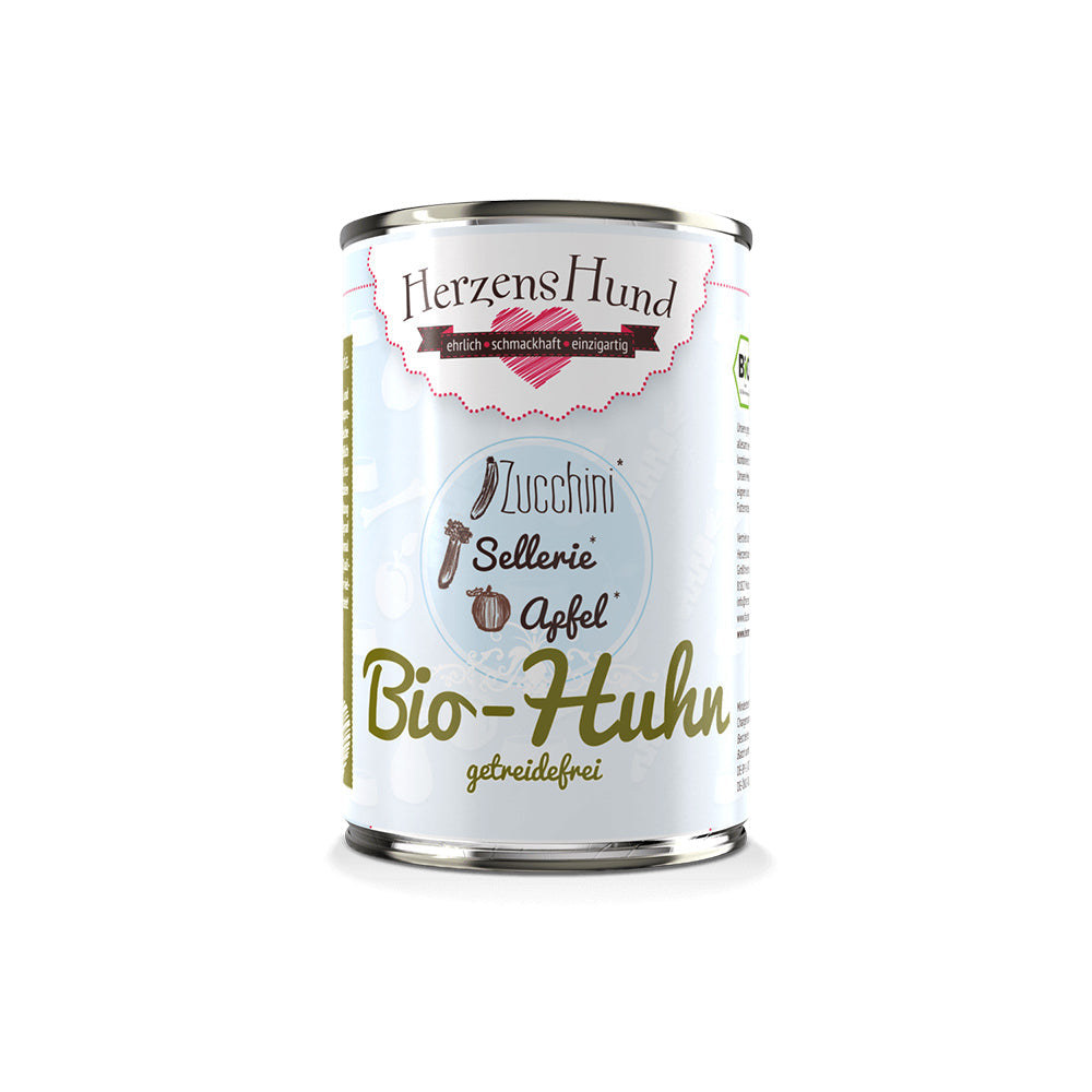 HerzensHund Bio-Huhn mit Bio-Zucchini - getreidefrei für Hunde