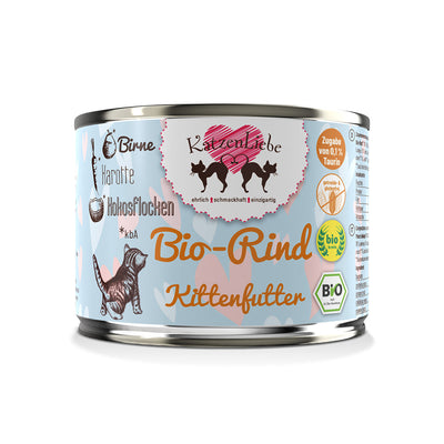 KatzenLiebe Bio-Rind mit Bio-Karotte - Kitten für Katzen