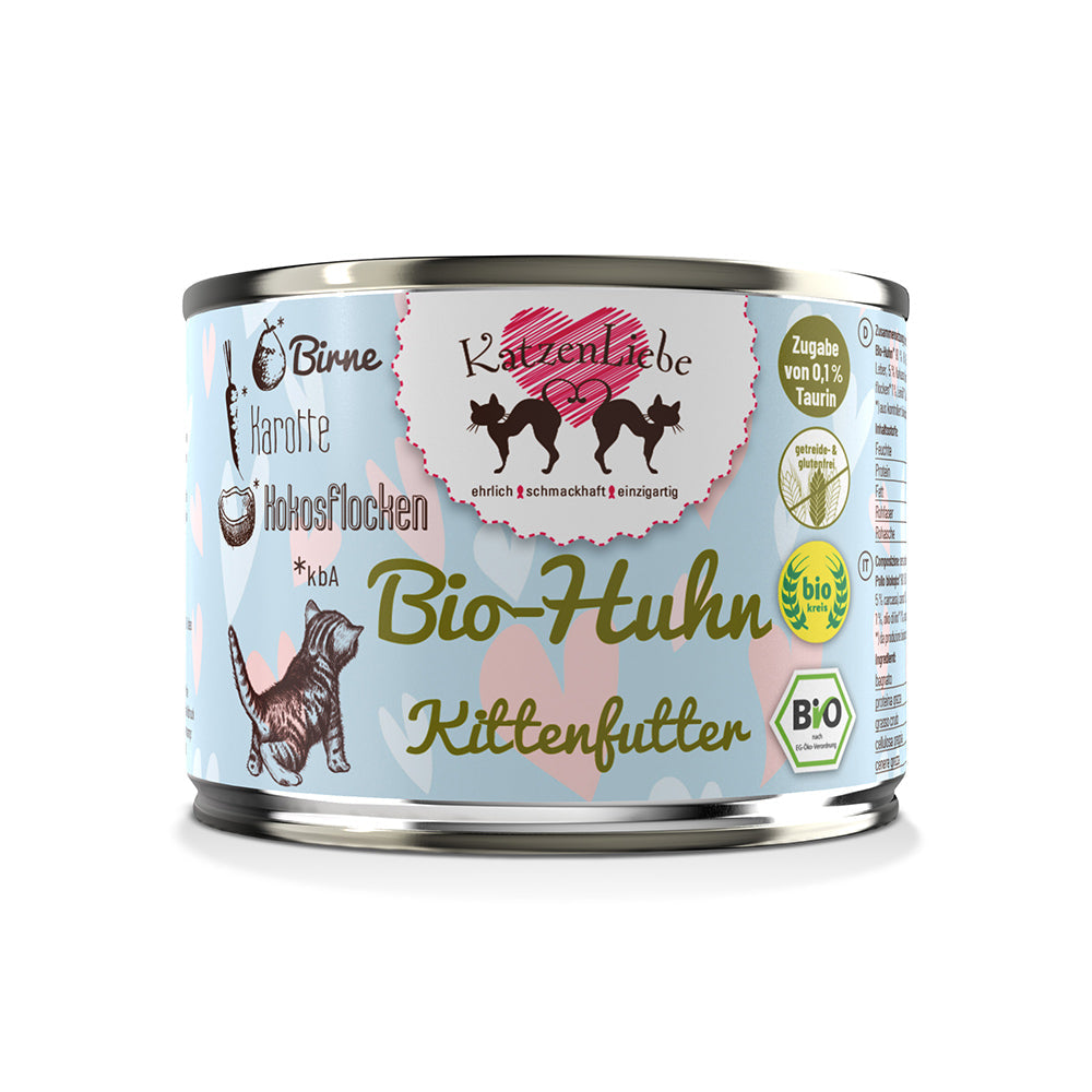 KatzenLiebe Bio-Huhn mit Bio-Karotte - Kitten für Katzen