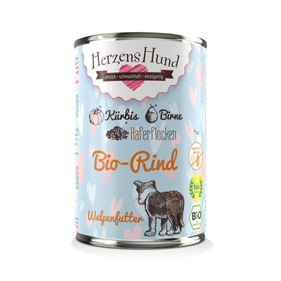 HerzensHund Bio-Rind mit Bio-Kürbis - Welpe für Hunde