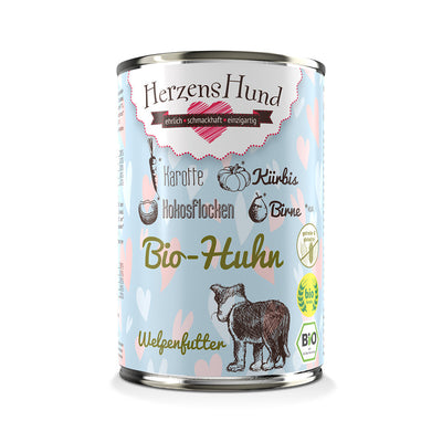 HerzensHund Bio-Huhn mit Bio-Karotte - Welpe für Hunde