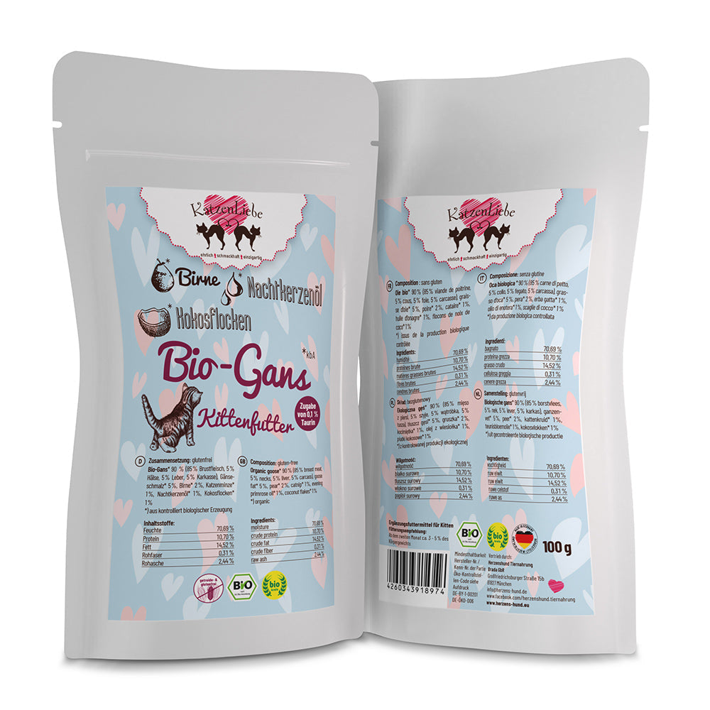 KatzenLiebe Bio-Gans mit Bio-Birne- Kitten für Katzen