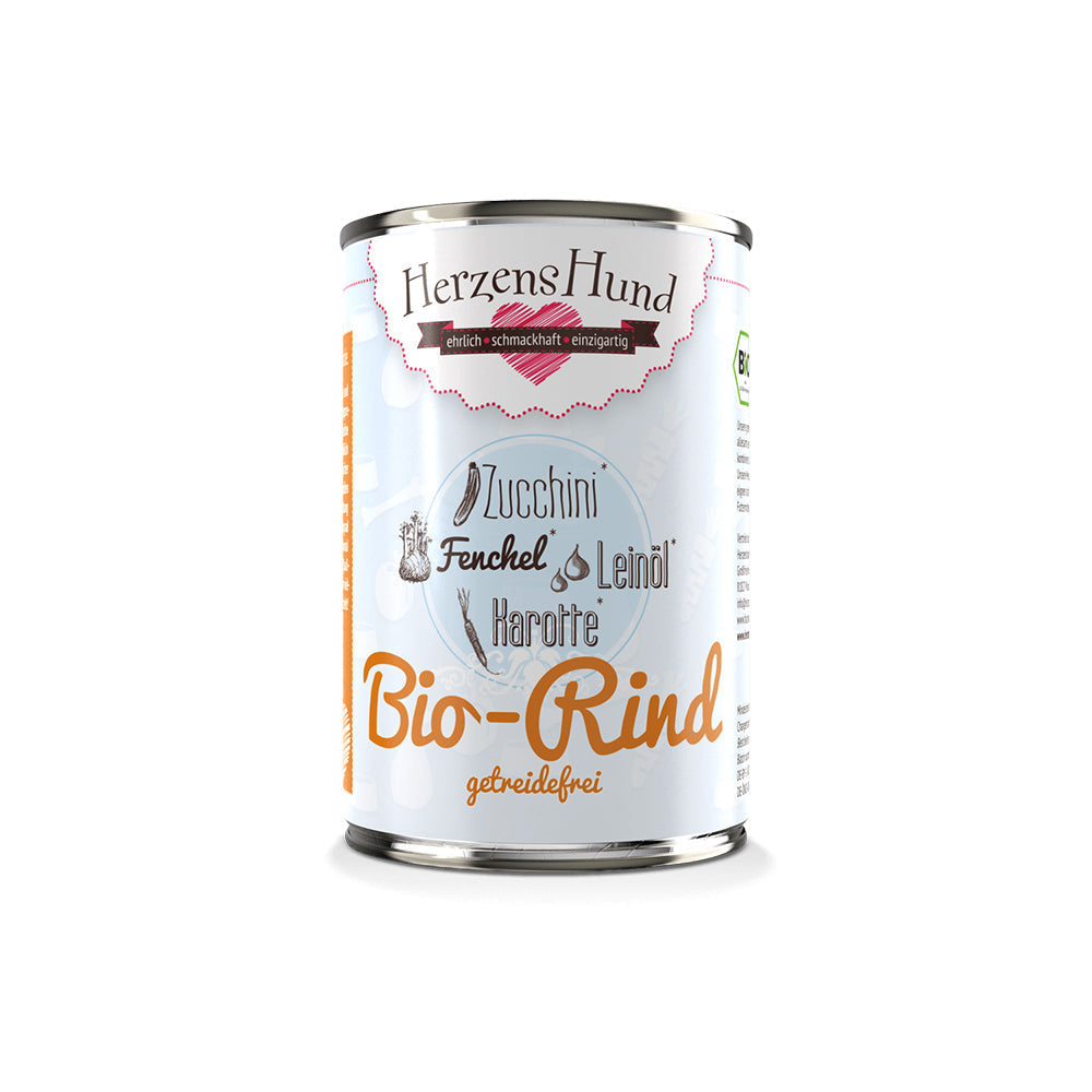 HerzensHund Bio-Rind mit Bio-Zucchini - getreidefrei- für Hunde