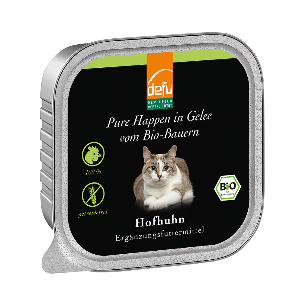 Defu Katze Pure Happen in Gelee Bio-Hofhuhn 16 x 100g