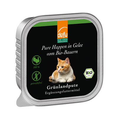 Defu Katze Pure Happen in Gelee Bio-Grünlandpute 16 x 100g