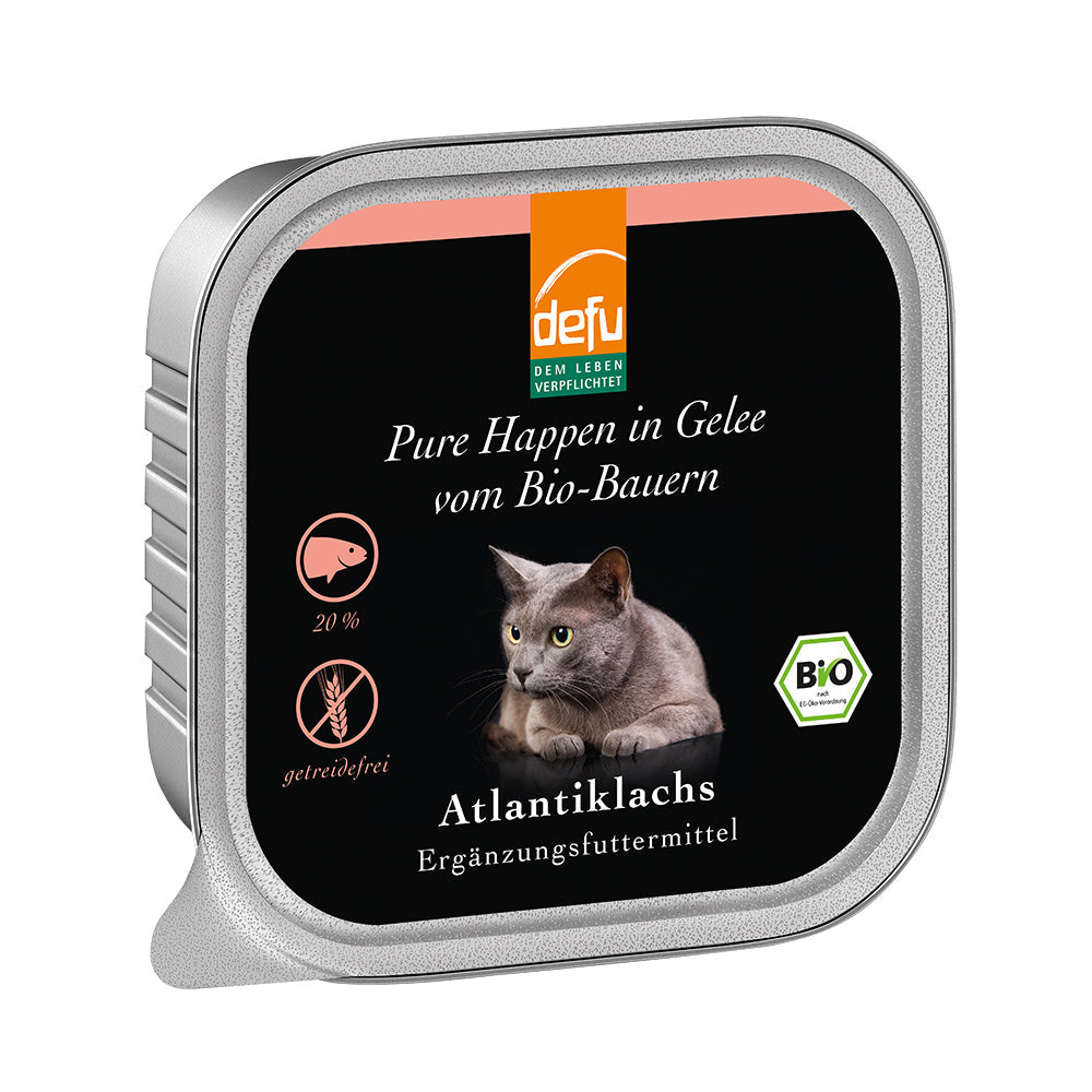 Defu Katze Pure Happen in Gelee Bio-Atlantiklachs 16 x 100g