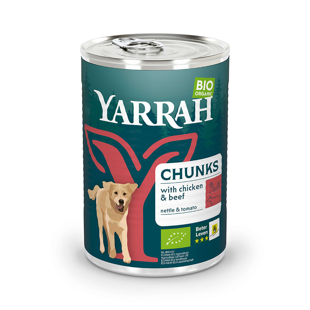 Yarrah Bio Hund Dose Bröckchen Huhn mit Rind