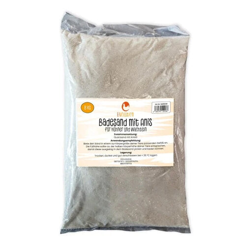 Badesand mit Anis für Hühner und Wachteln: Parasitenabwehr und Desinfektion 8 kg