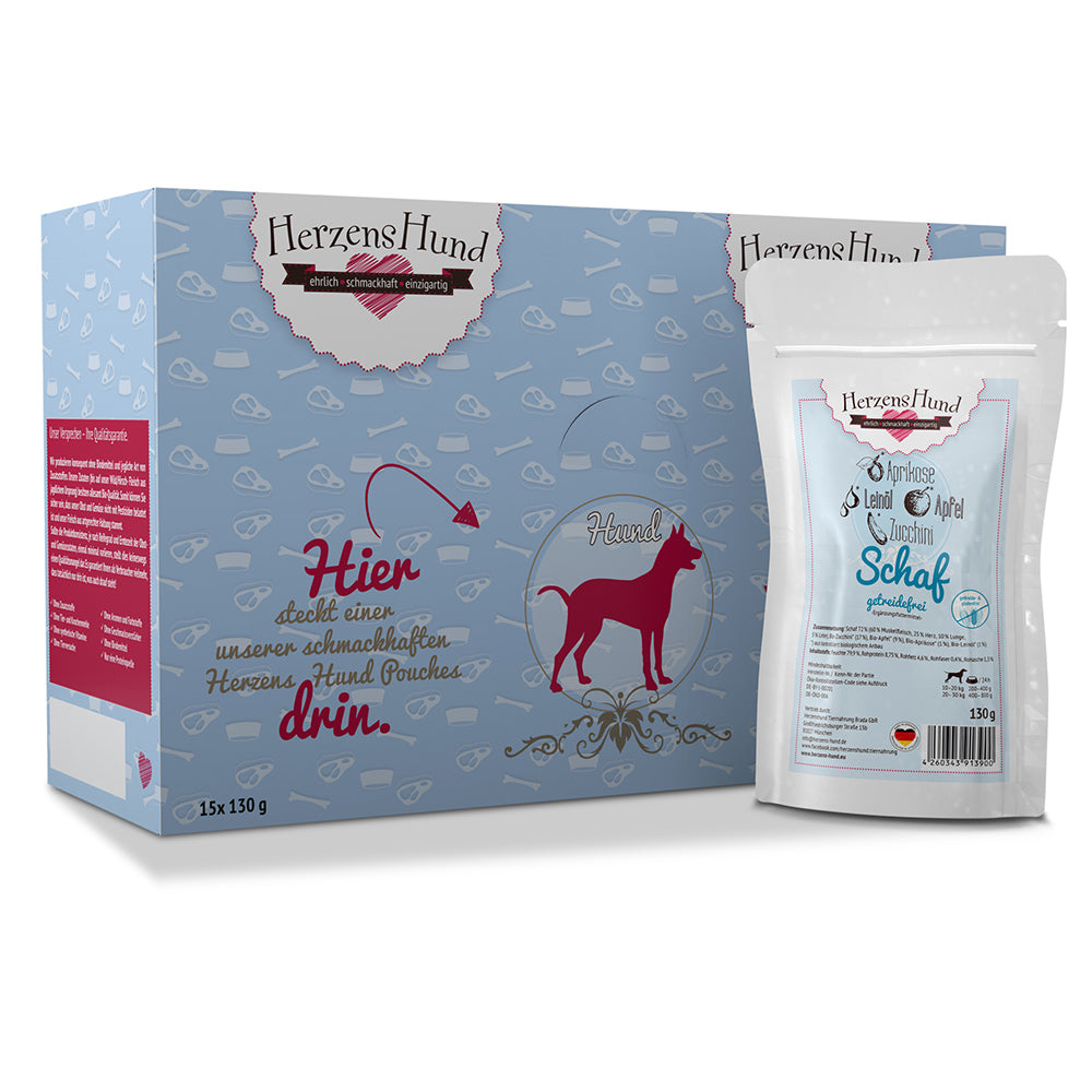 HerzensHund Schaf mit Zucchini - getreidefrei - für Hunde