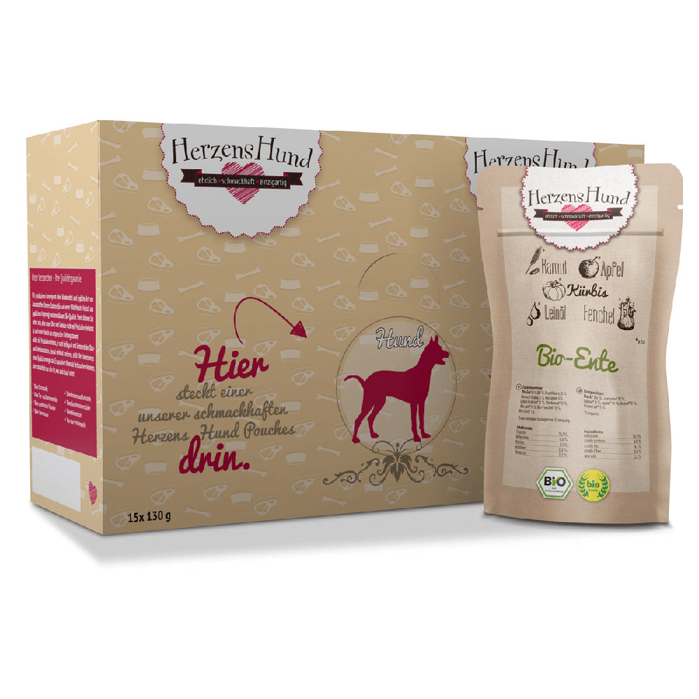 HerzensHund Bio-Ente mit Bio Gemüse für Hunde