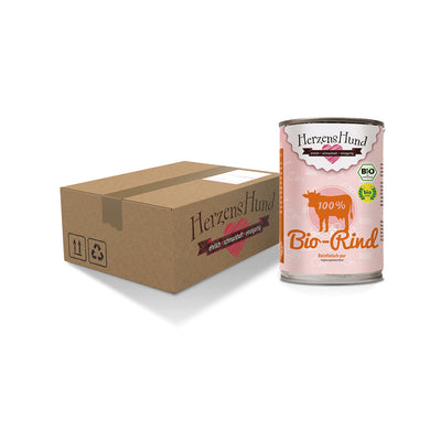 HerzensHund Bio-Rind Reinfleisch pur für Hunde 12 x 400g