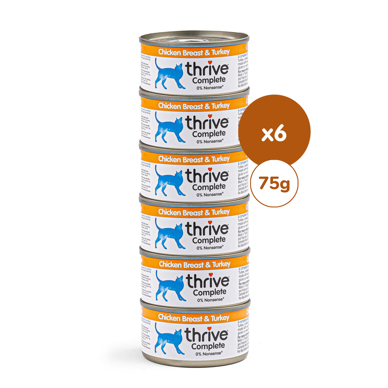 Thrive Gourmet-Töpfchen Hühnerbrust & Truthahn 6 x 75 g