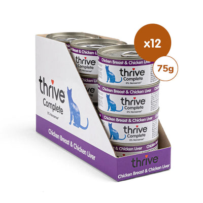 Thrive Gourmet-Töpfchen Hühnerbrust & Hühnerleber 12 x 75 g