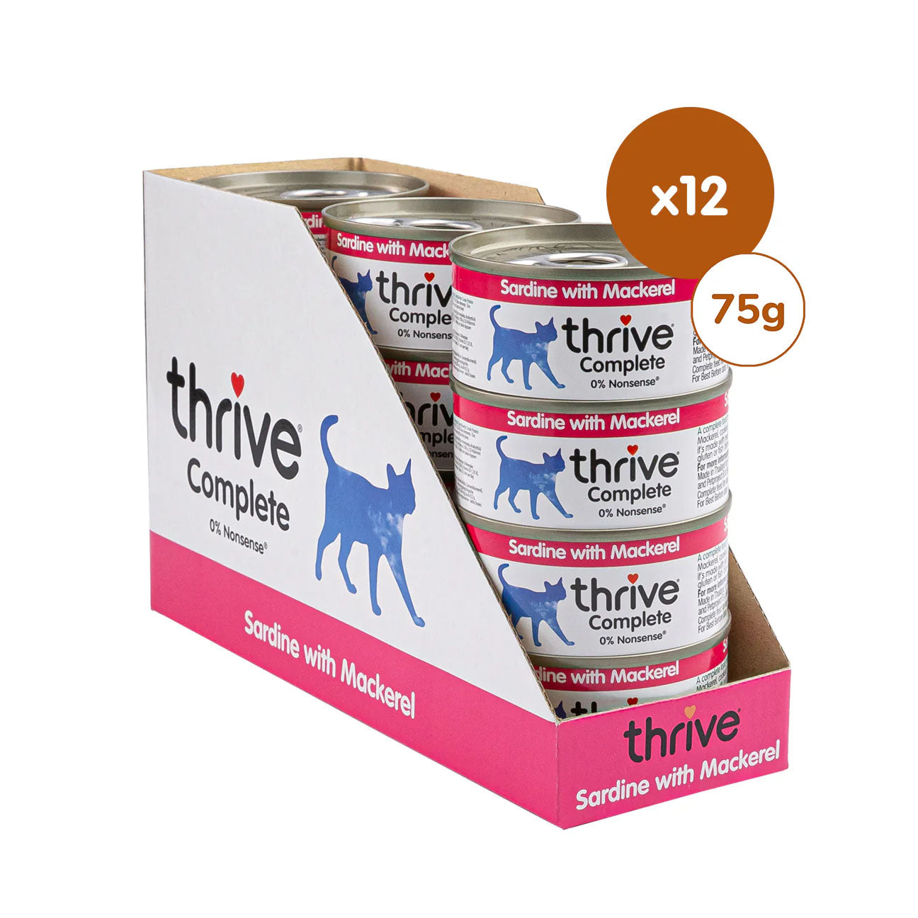 Thrive Gourmet-Töpf. Sardine & Makrele 12 x 75 g