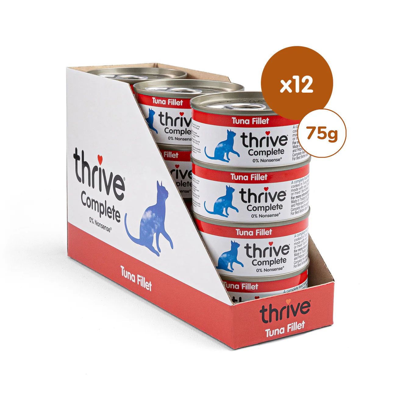 Thrive Gourmet-Töpfchen 100% Thunfischfilet 12 x 75 g