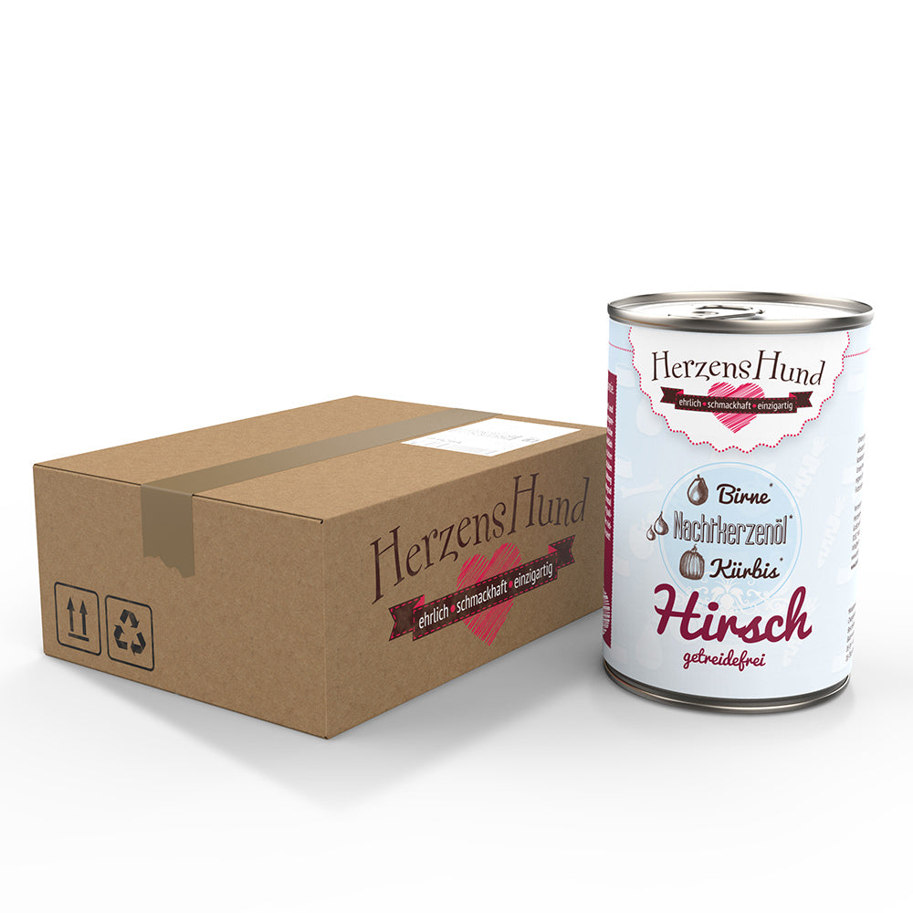 HerzensHund Hirsch mit Kürbis - getreidefrei für Hunde