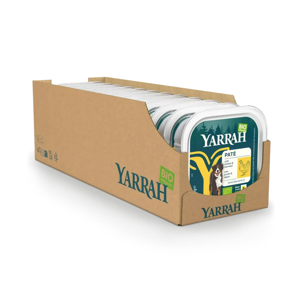 Yarrah Bio Hund Schale Paté getreidefrei Huhn 12 x 150g - BioTierFutter Onlineshop