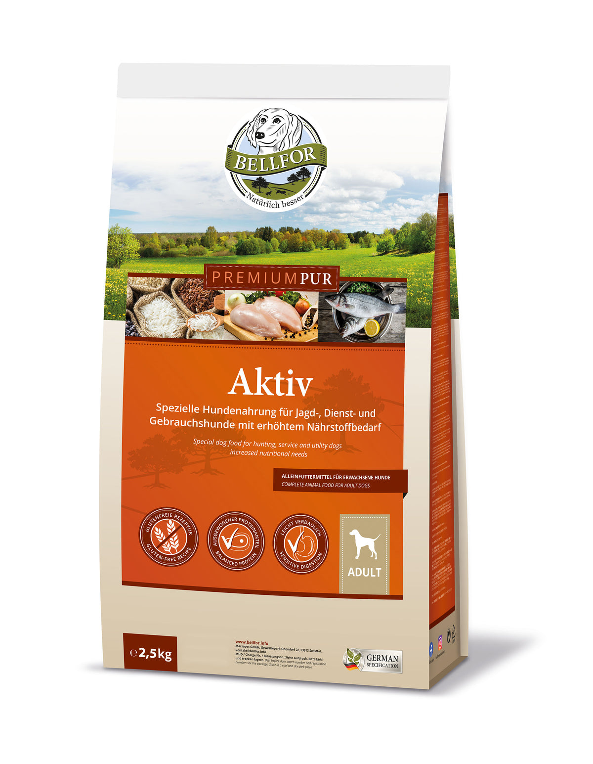 Bellfor Premium Pur Aktiv mit Huhn und Seefisch – 2,5 kg Sack