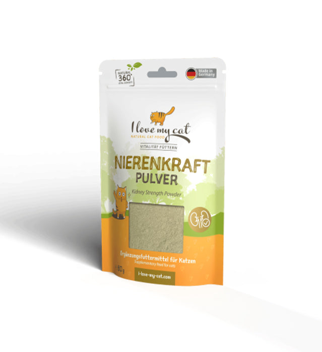 I love my cat Ergänzungsfuttermittel für Katzen – Nierenkraft Pulver mit Birkenblättern und Brennnessel