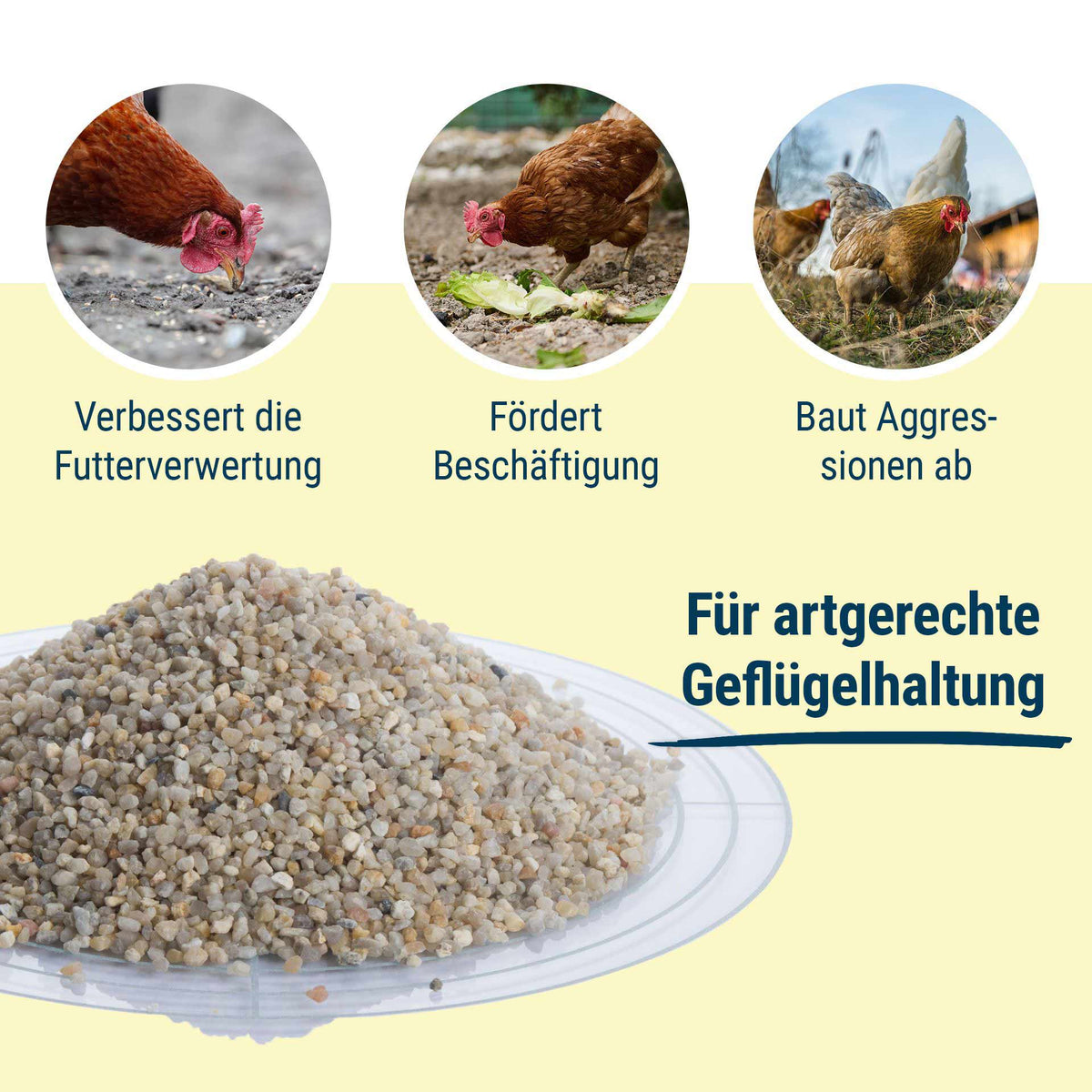 BioPiepFood Gravier gastrique pour poules – Grit pour volailles à base de gravier de quartz