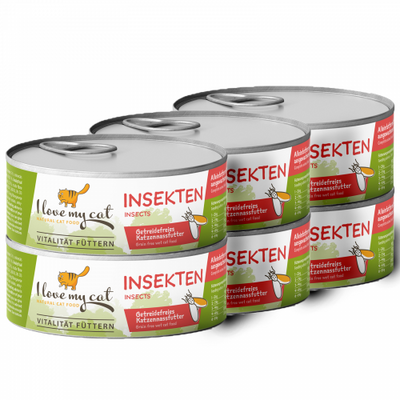 I love my cat Hypoallergenes Katzenfutter Nass mit Insekten 6 x 100g