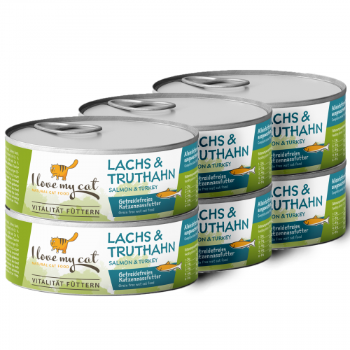 I love my cat Katzenfutter - nass - mit Lachs und Truthahn 6 x 100g