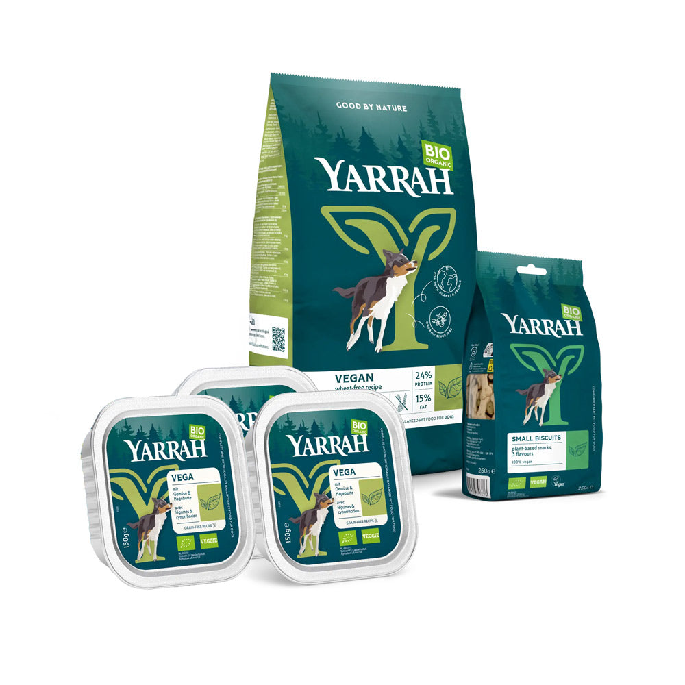 Yarrah veganes Probepaket Hund weizenfrei